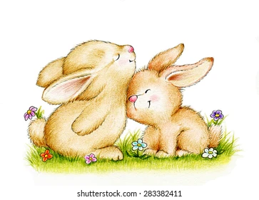 Two cute bunnies